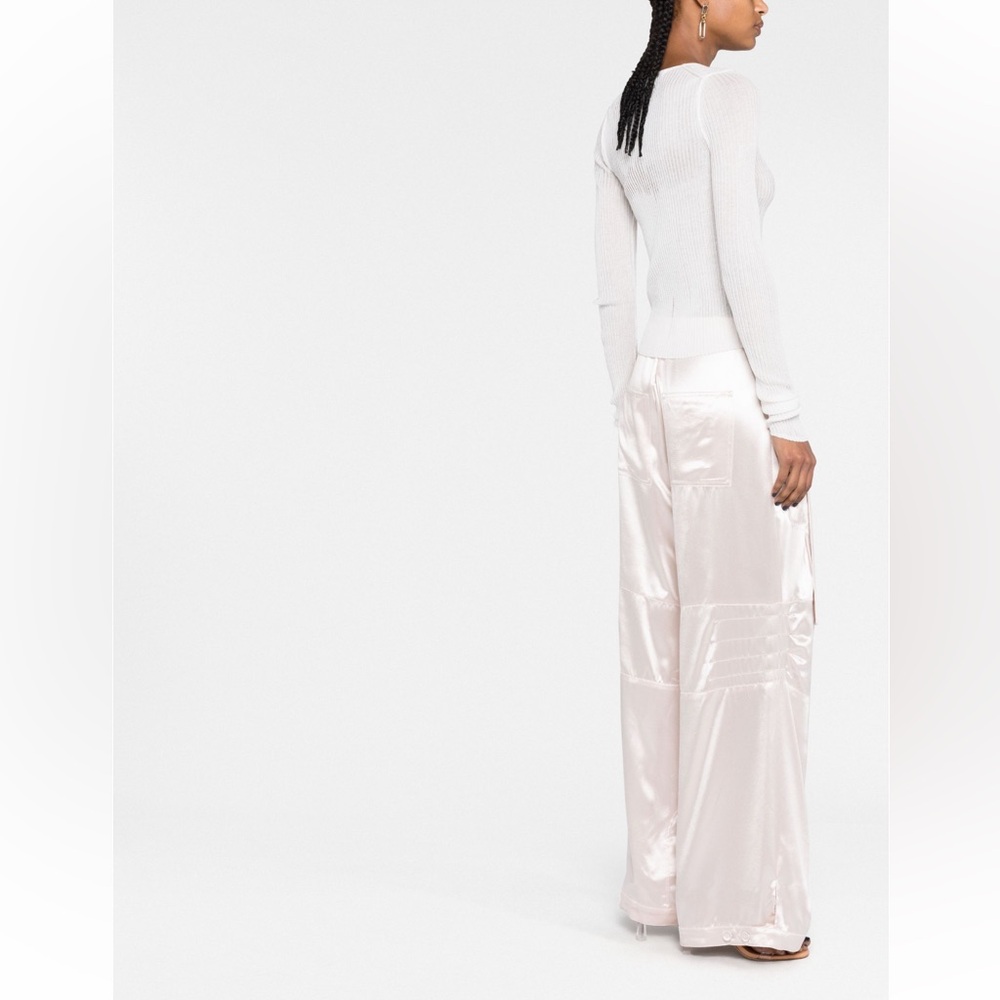 Fendi FF Baguette Buckle Embellished Satin Cargo Pants - Picture 4 of 17